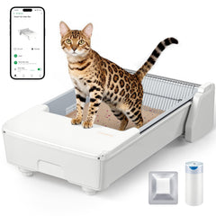 Meowant automatic litter box open-top enables easy entry and quick cleaning.