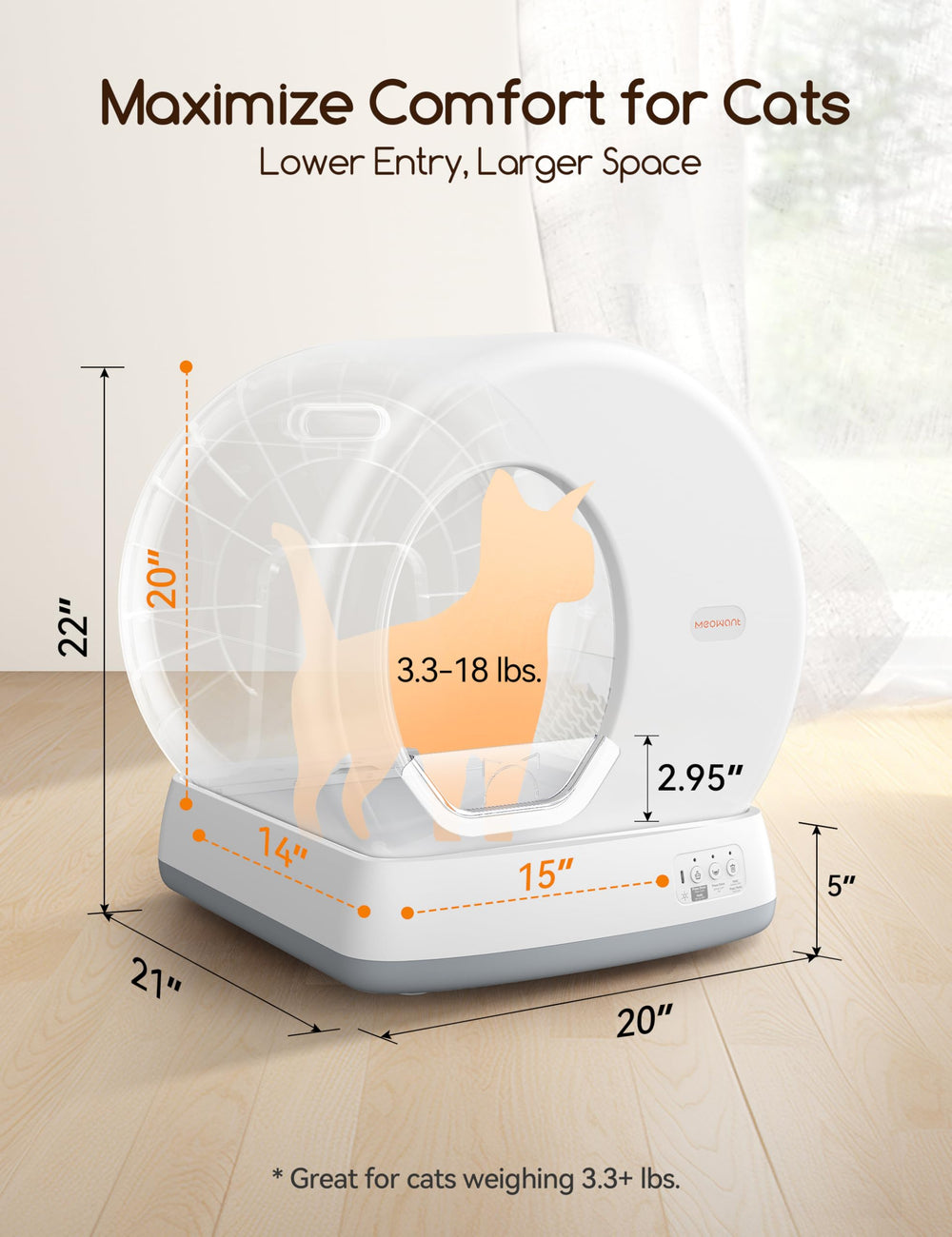 Meowant low-entry design supports older or short-legged cats