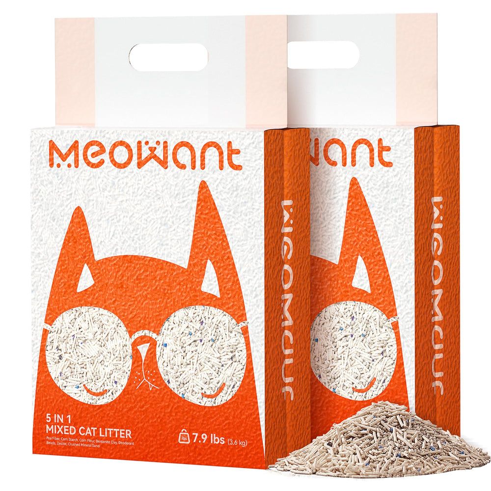 Meowant mixed cat litter tofu clumping for fast, tidy scooping.