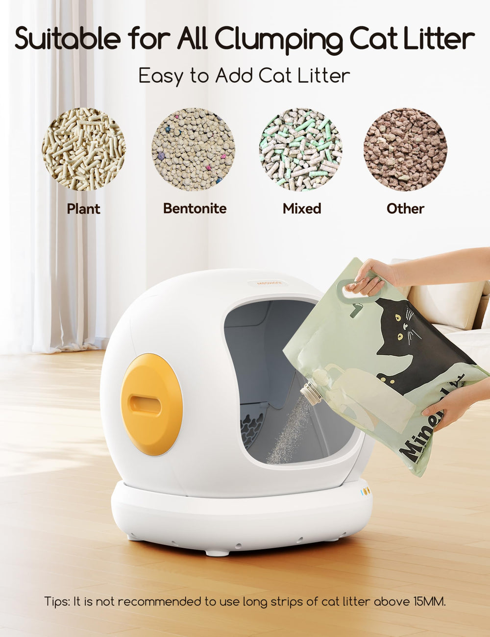 Meowant whisper-quiet operation keeps your home peaceful