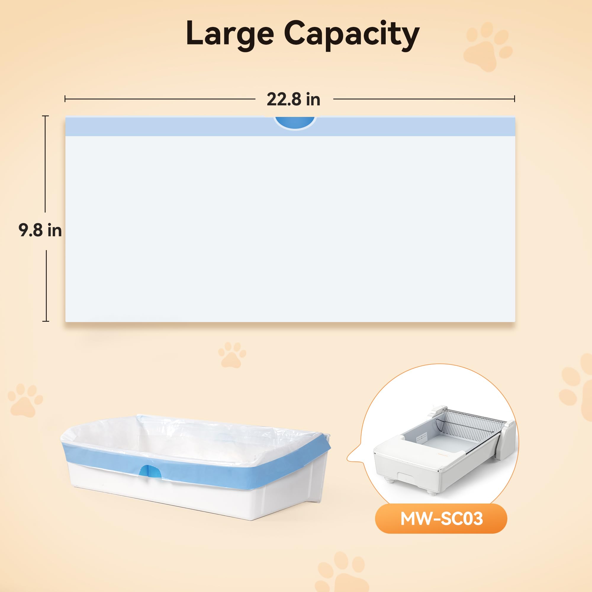 Meowant SC03 leakproof liner helps prevent spills near the box.