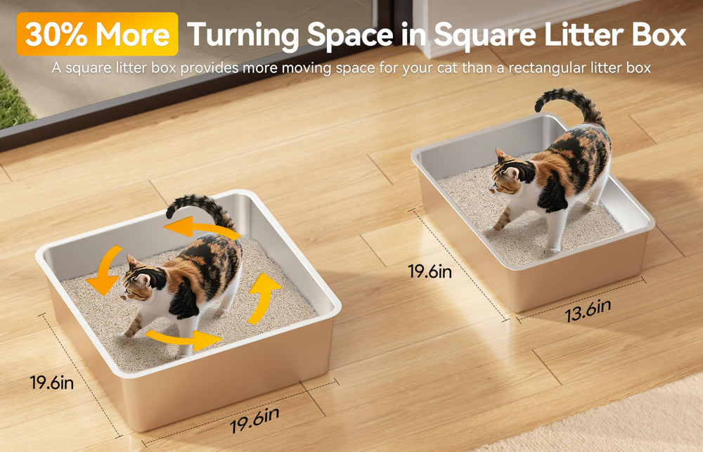 Meowant stainless-steel cat litter box with lid, open door for easy access