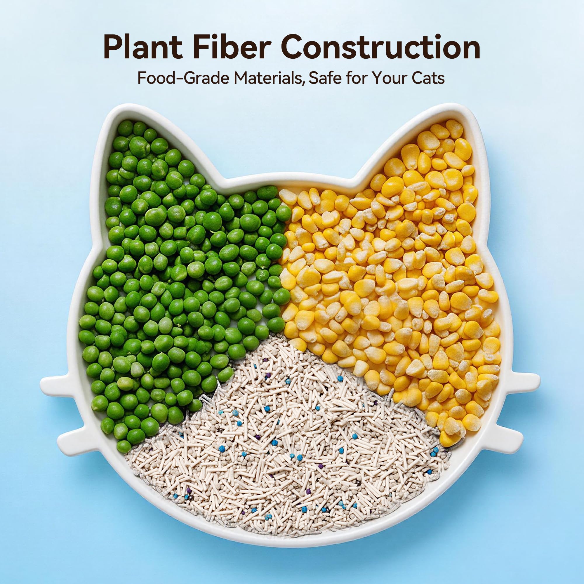 Meowant odor-lock tech with zeolite for ammonia control.