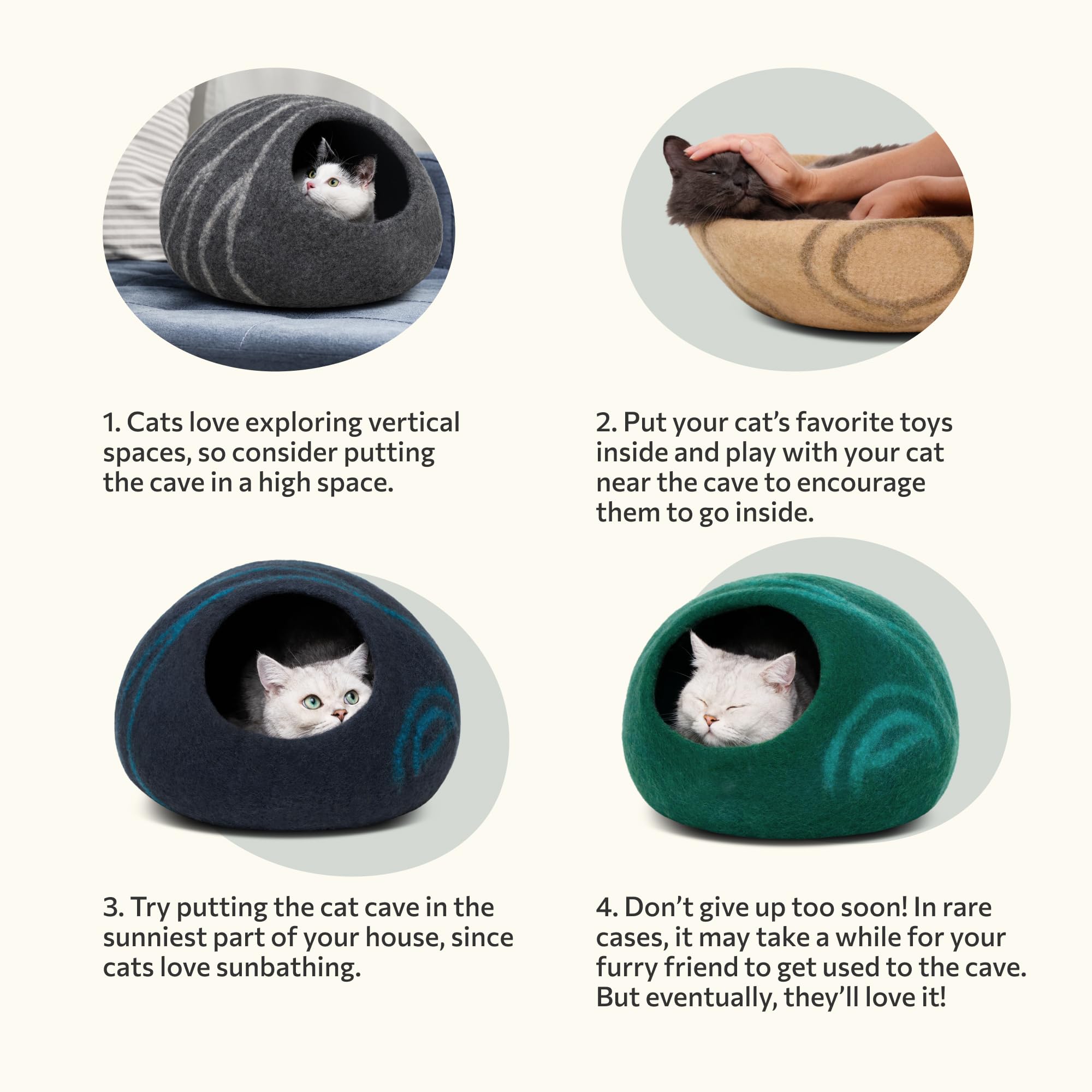 Meowfia cat cave Aquamarine large packaging ready for gifting.