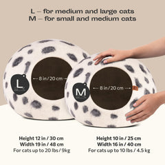 MEOWFIA cat cave interior view highlighting soft felted wool.
