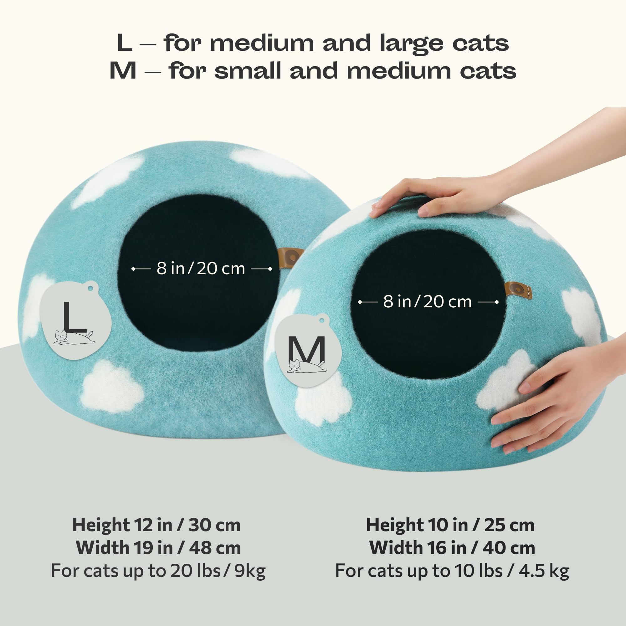 MEOWFIA Cat Cave merino wool texture close-up highlights natural warmth and softness.