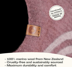 MEOWFIA merino wool texture close-up showing natural fibers and premium craftsmanship.