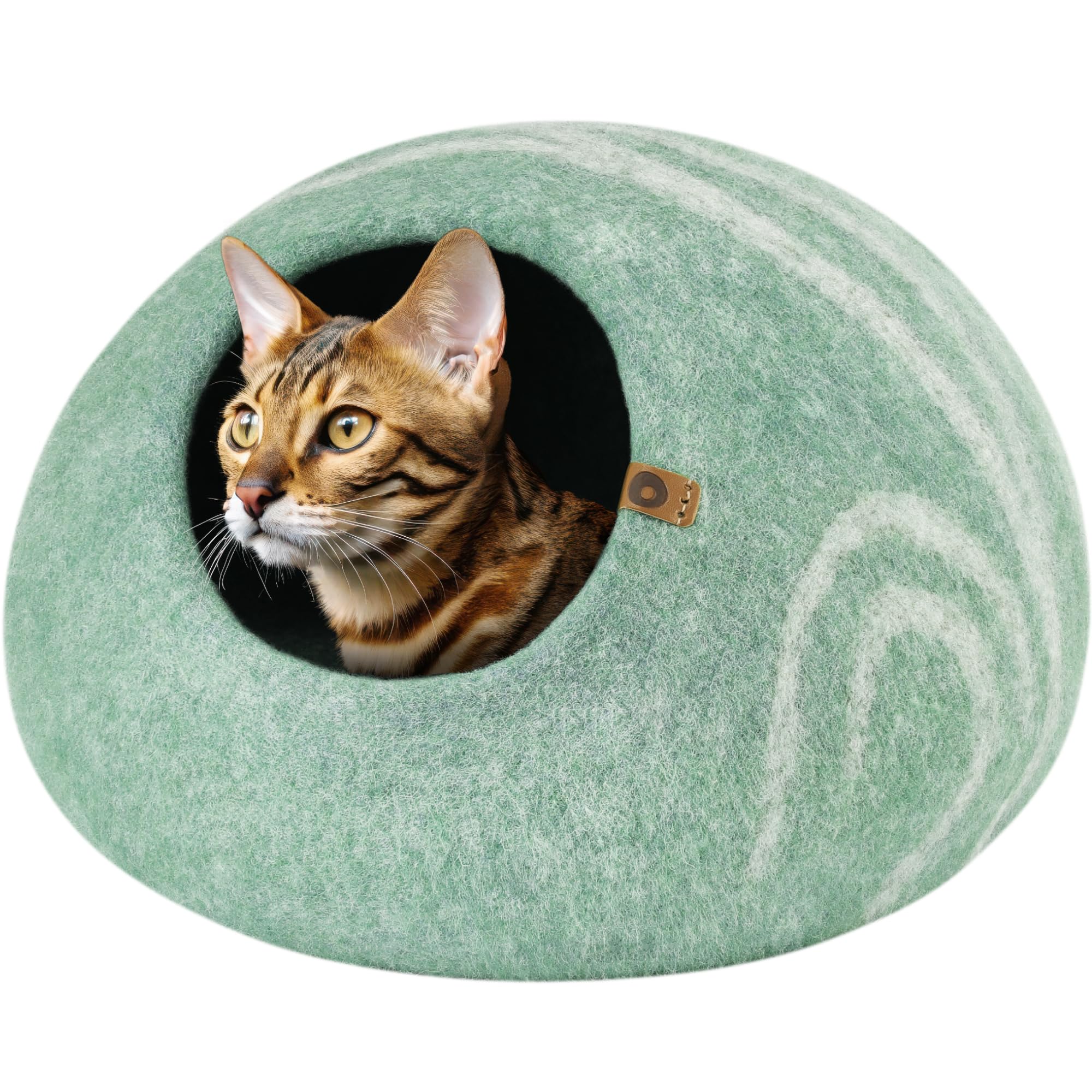 MEOWFIA cat cave pistachio entrance for cozy hiding space.