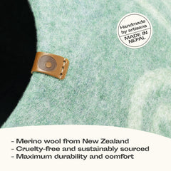 Close-up of merino wool fibers in MEOWFIA Cat Cave for natural warmth.