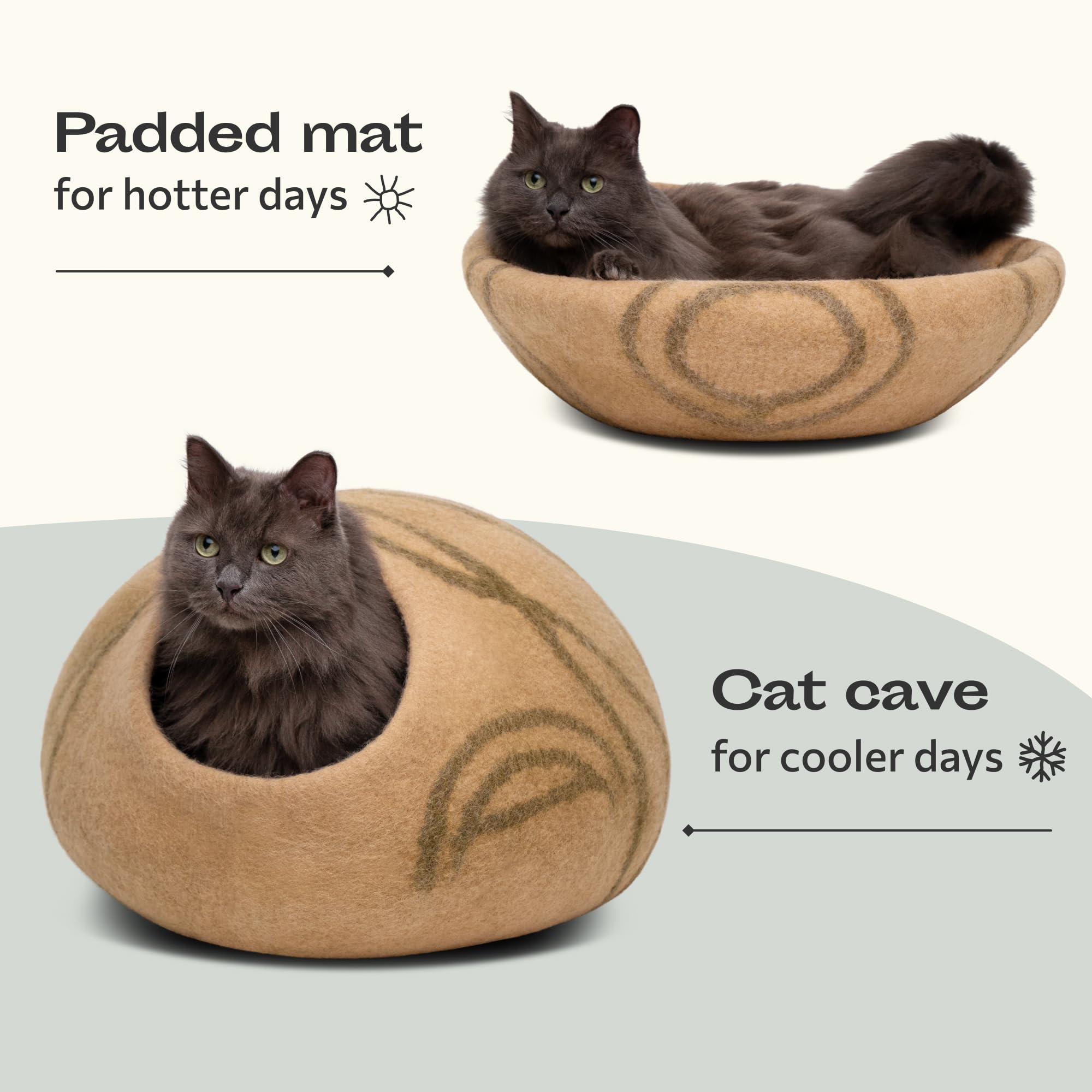 MEOWFIA cat cave portable design for easy room-to-room comfort.
