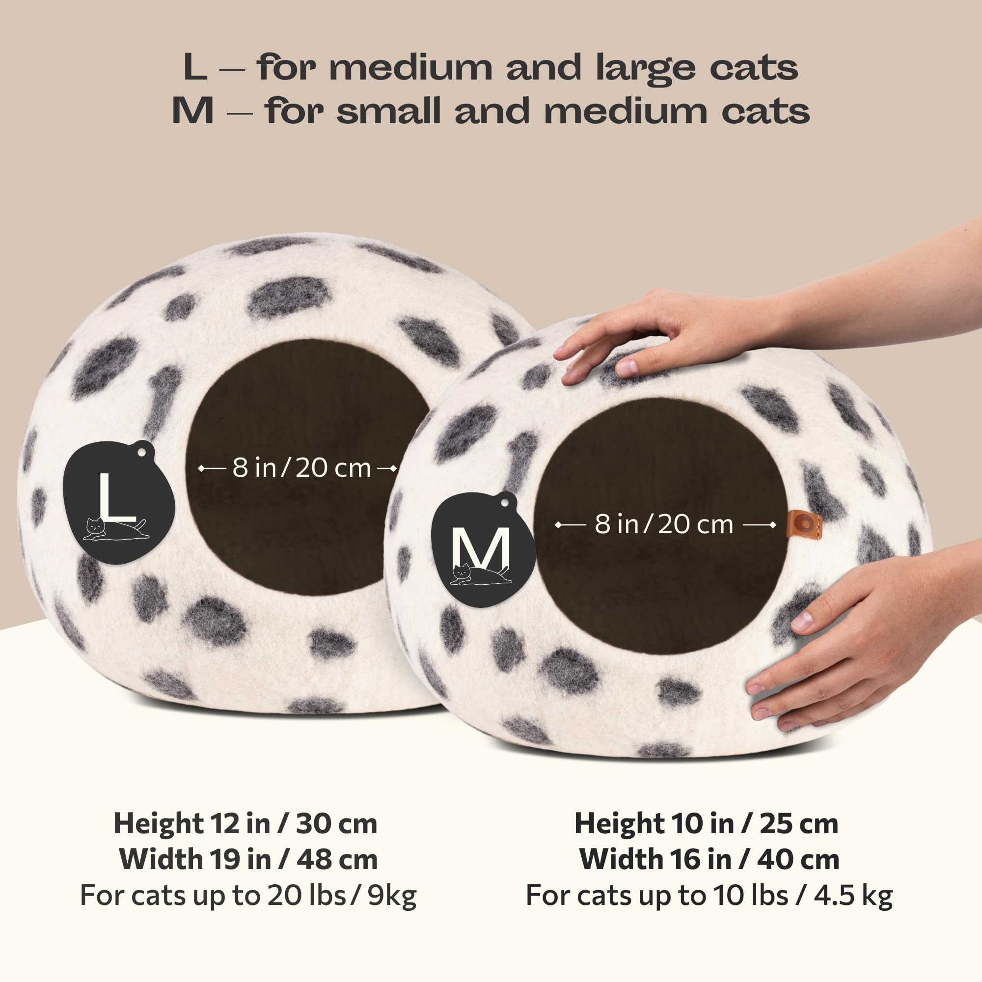 MEOWFIA Cat Cave Snow Leopard closeup merino wool highlights premium material and softness.