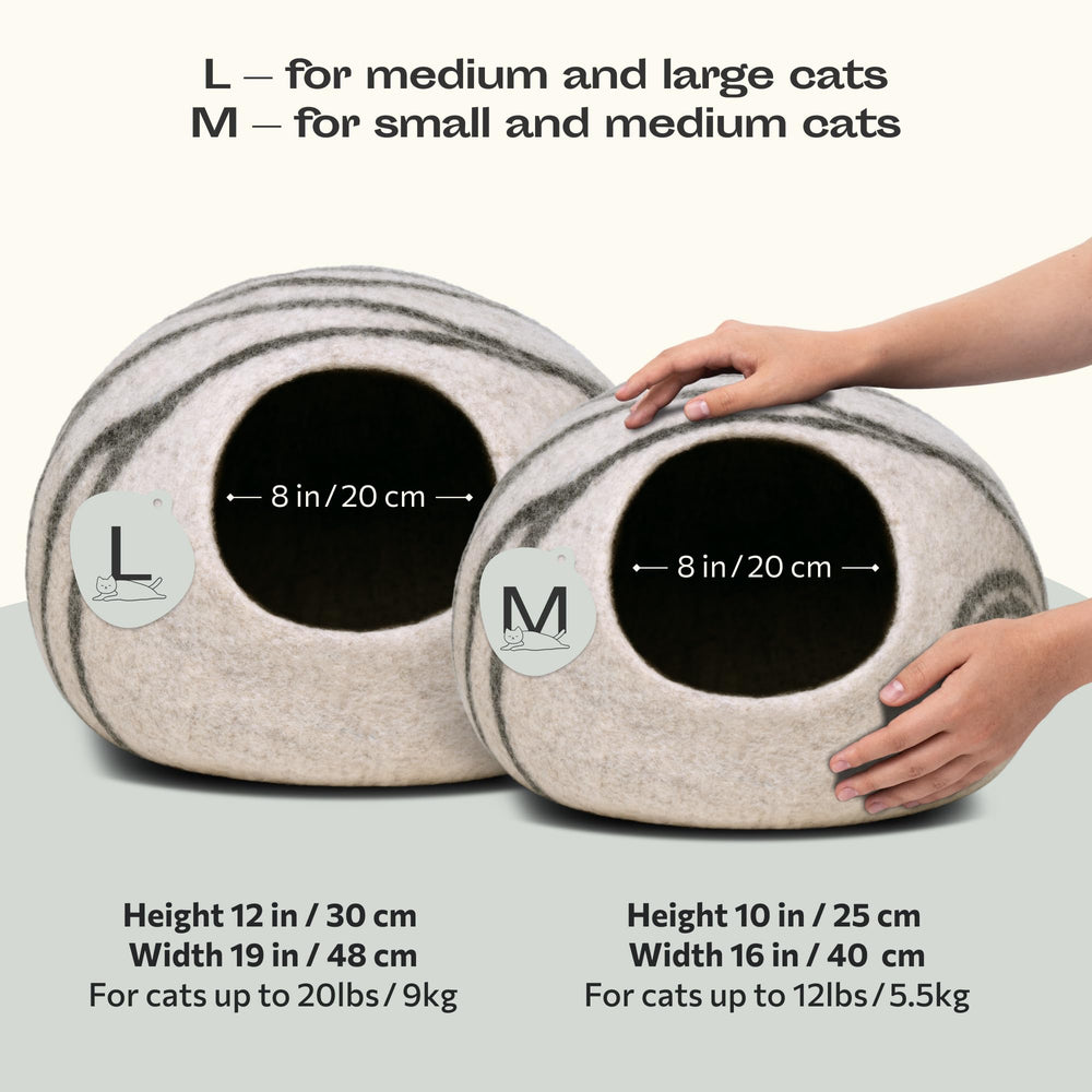 MEOWFIA Cat Cave wool texture close-up emphasizes natural, chemical-free materials.