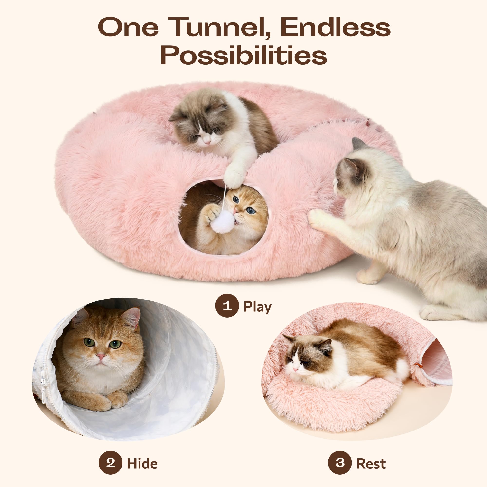 Meowfia cat tunnel interior designed for multiple pets to share space.