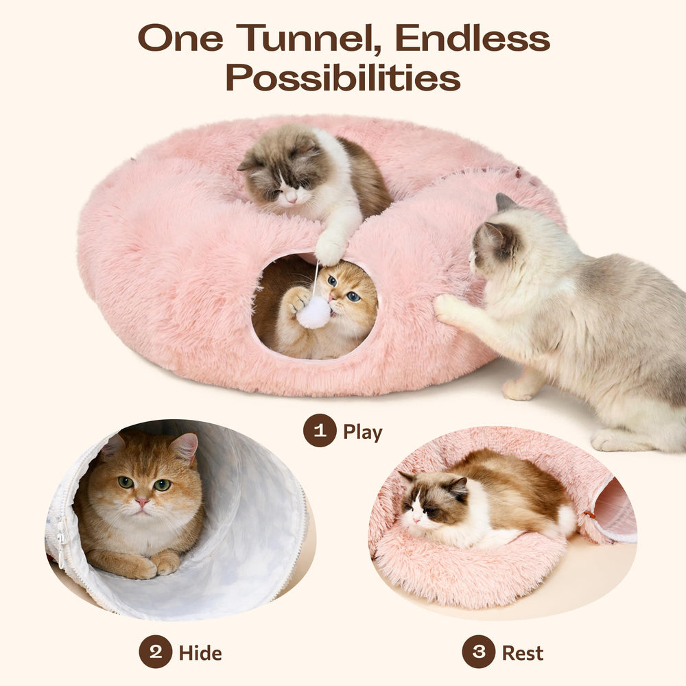 Meowfia cat tunnel interior designed for multiple pets to share space.