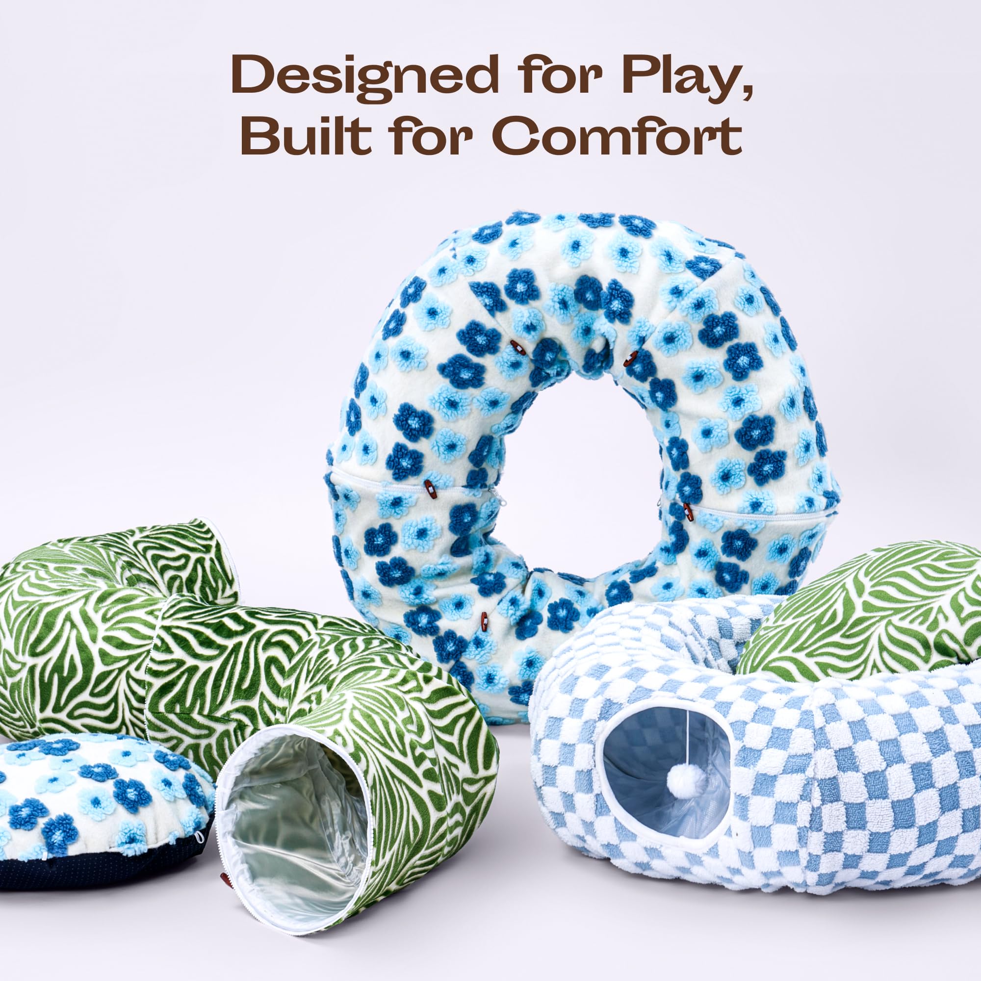 Meowfia modern design blends with home decor while providing a playful space.
