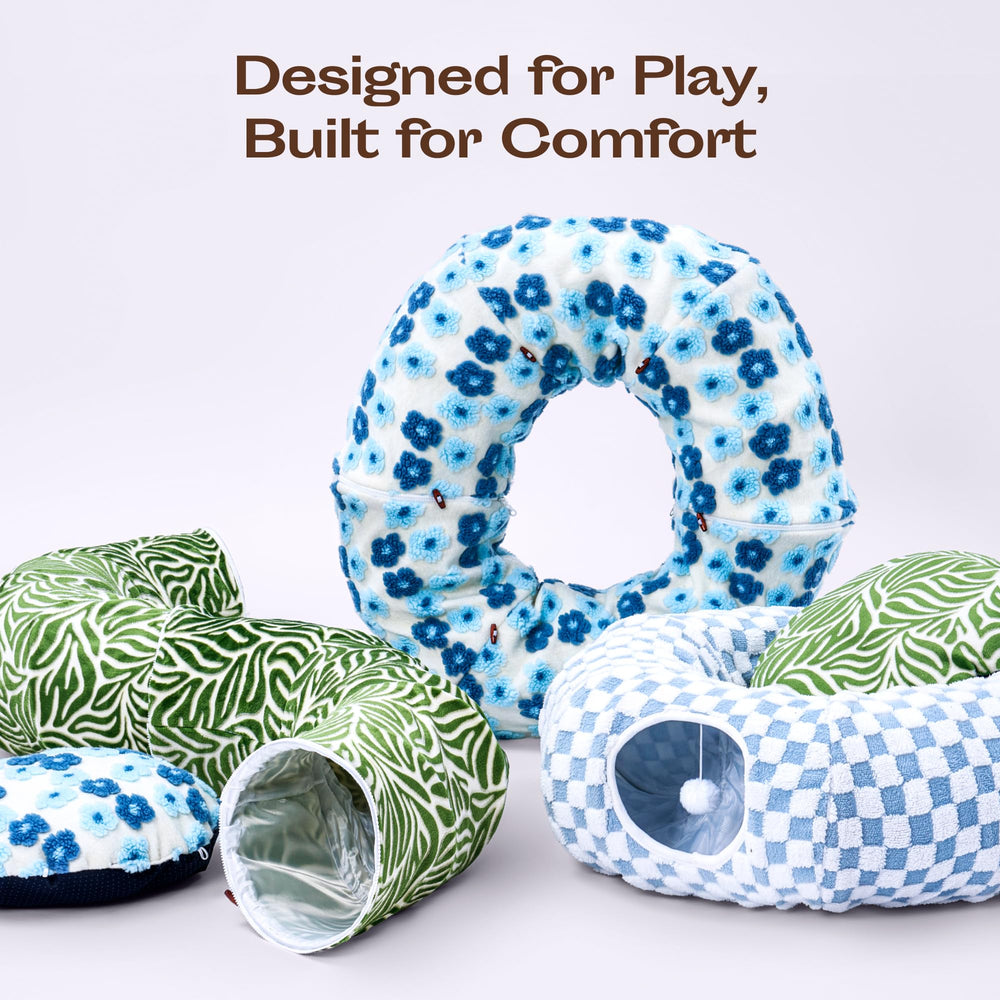Meowfia modern design blends with home decor while providing a playful space.