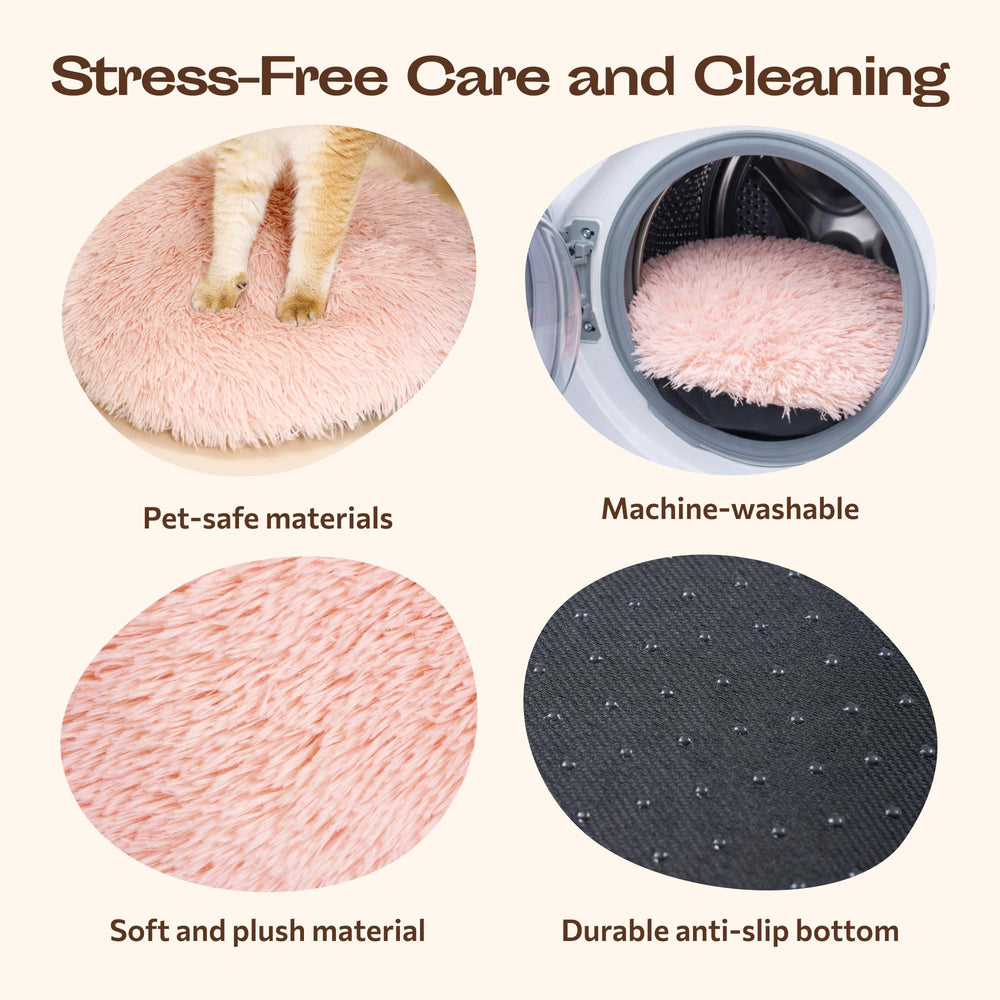 Meowfia pink cat tunnel in soft fabric offers easy cleaning and maintenance.