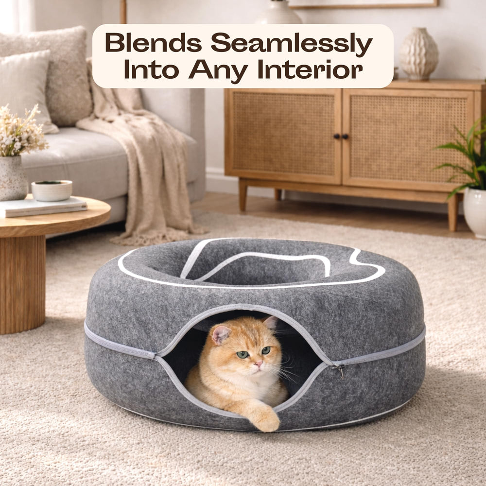 MEOWFIA Peekaboo Cat Cave Donut cat-on-top resting surface