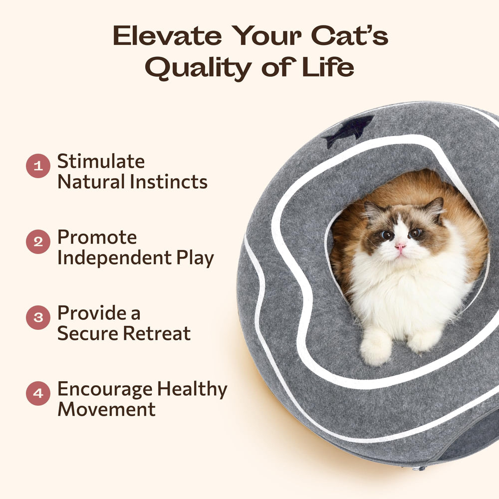 MEOWFIA Peekaboo Cat Cave Donut easy-clean finish ready for maintenance