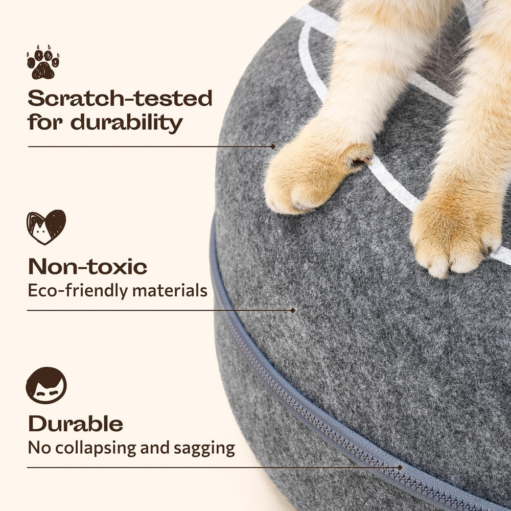 MEOWFIA Peekaboo Cat Cave Donut inside-hideaway snug sleeping space