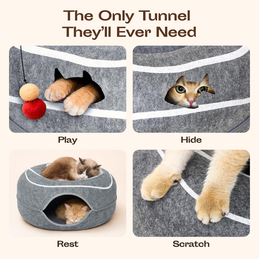 MEOWFIA Peekaboo Cat Cave Donut peekaboo window for interactive play