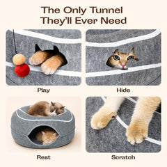 MEOWFIA Peekaboo Cat Cave Donut peekaboo window for interactive play
