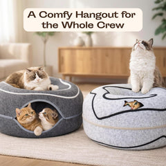 MEOWFIA Peekaboo Cat Cave Donut tunnel entrance for curious cats