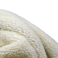 Meowgod cat bed cave close up of lamb wool plush fabric