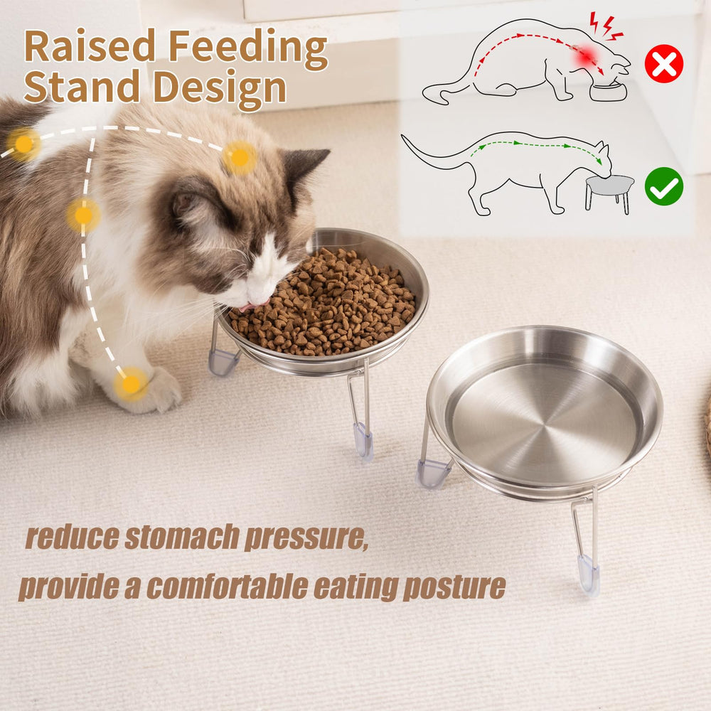 Meowgod raised bowls on an anti-slip base stay steady during meals.