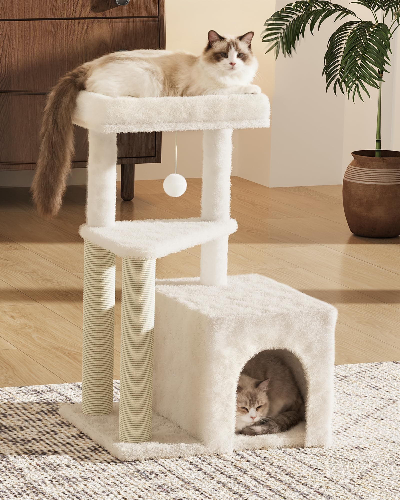 MeowHomm elevated lookout perch lets cats observe surroundings while staying active