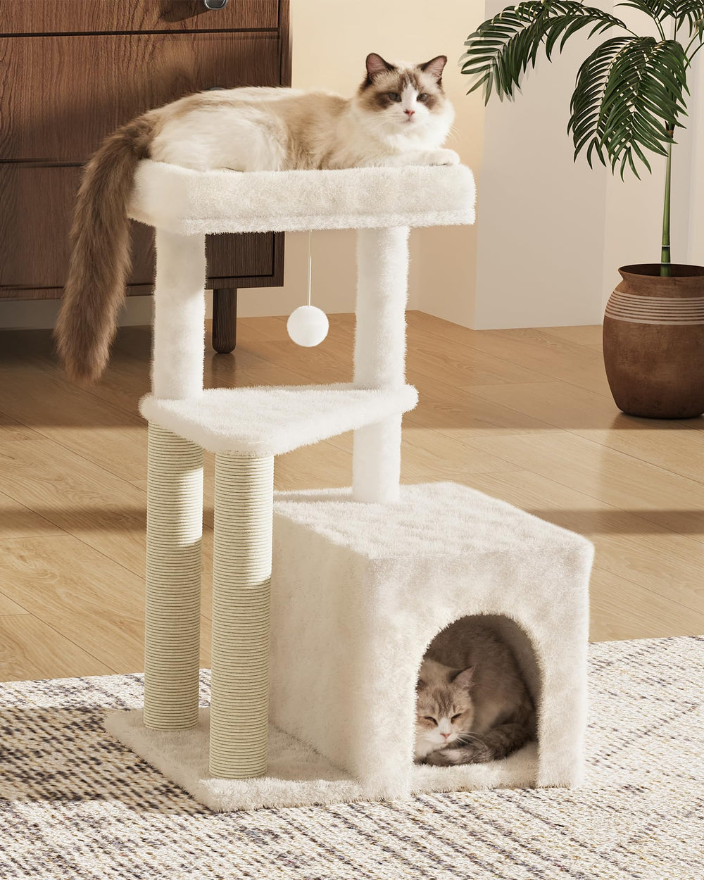 MeowHomm elevated lookout perch lets cats observe surroundings while staying active