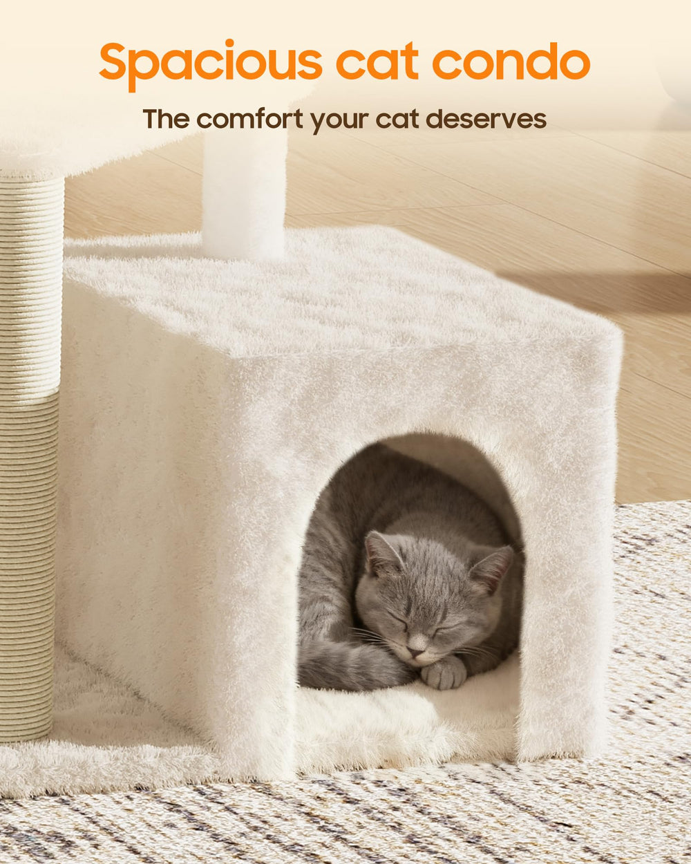 MeowHomm plush perches invite lounging after playtime and bonding