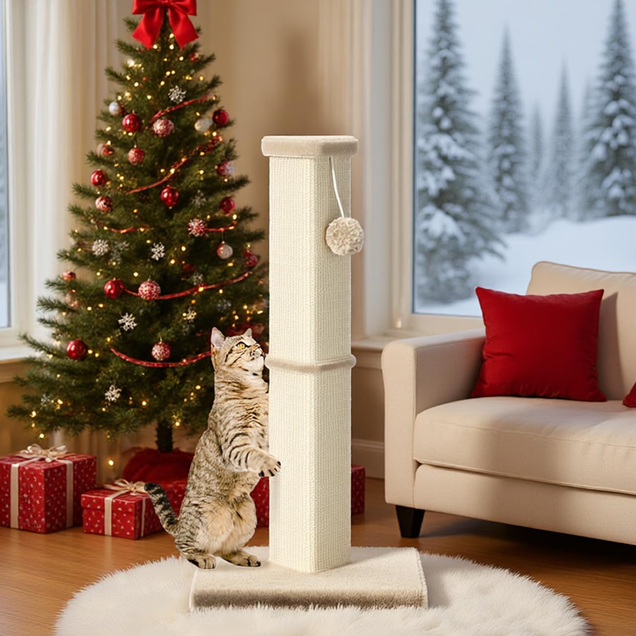 MeowHomm natural sisal rope meets instinctual scratching needs.