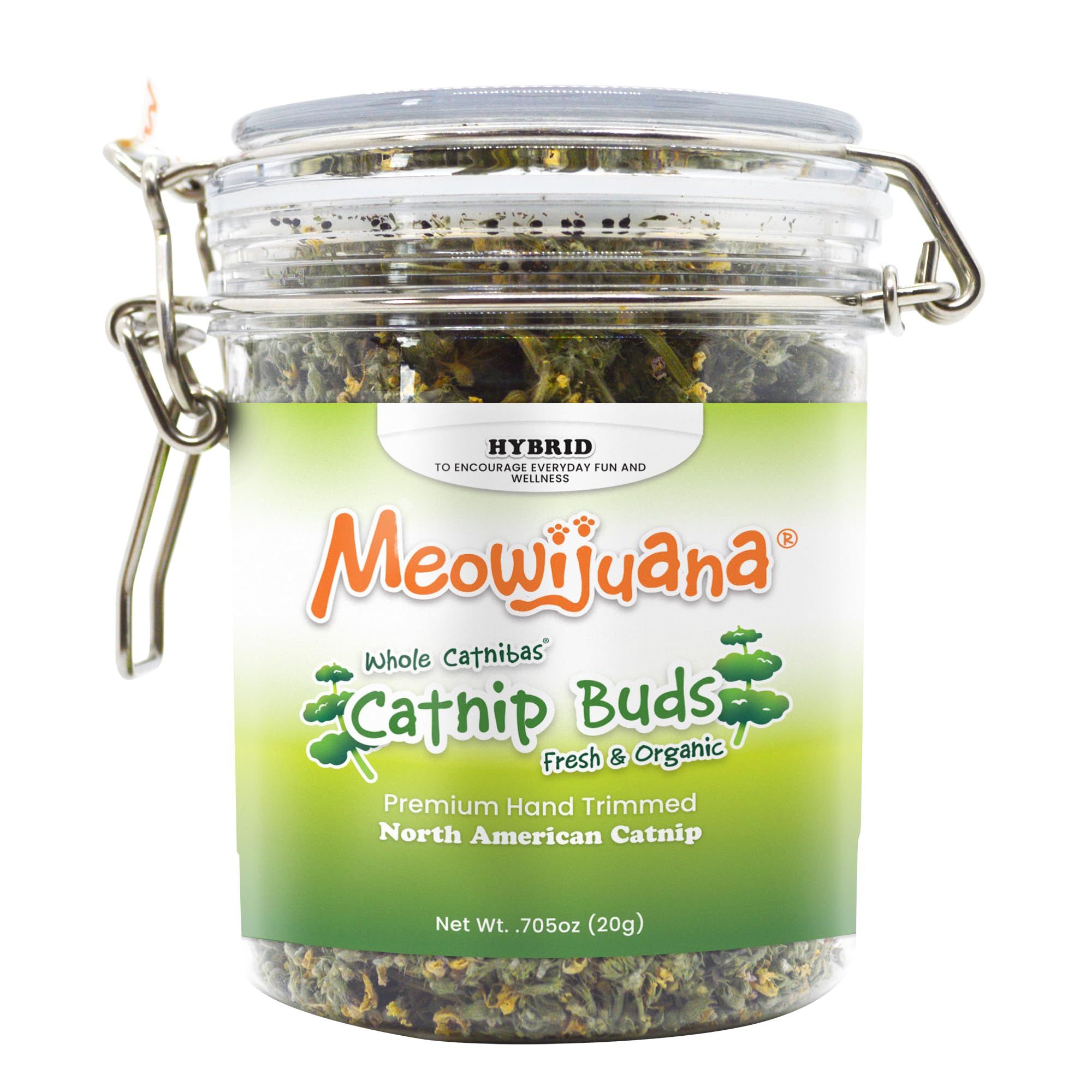 Meowijuana catnip release during play encouraging curiosity and interaction.