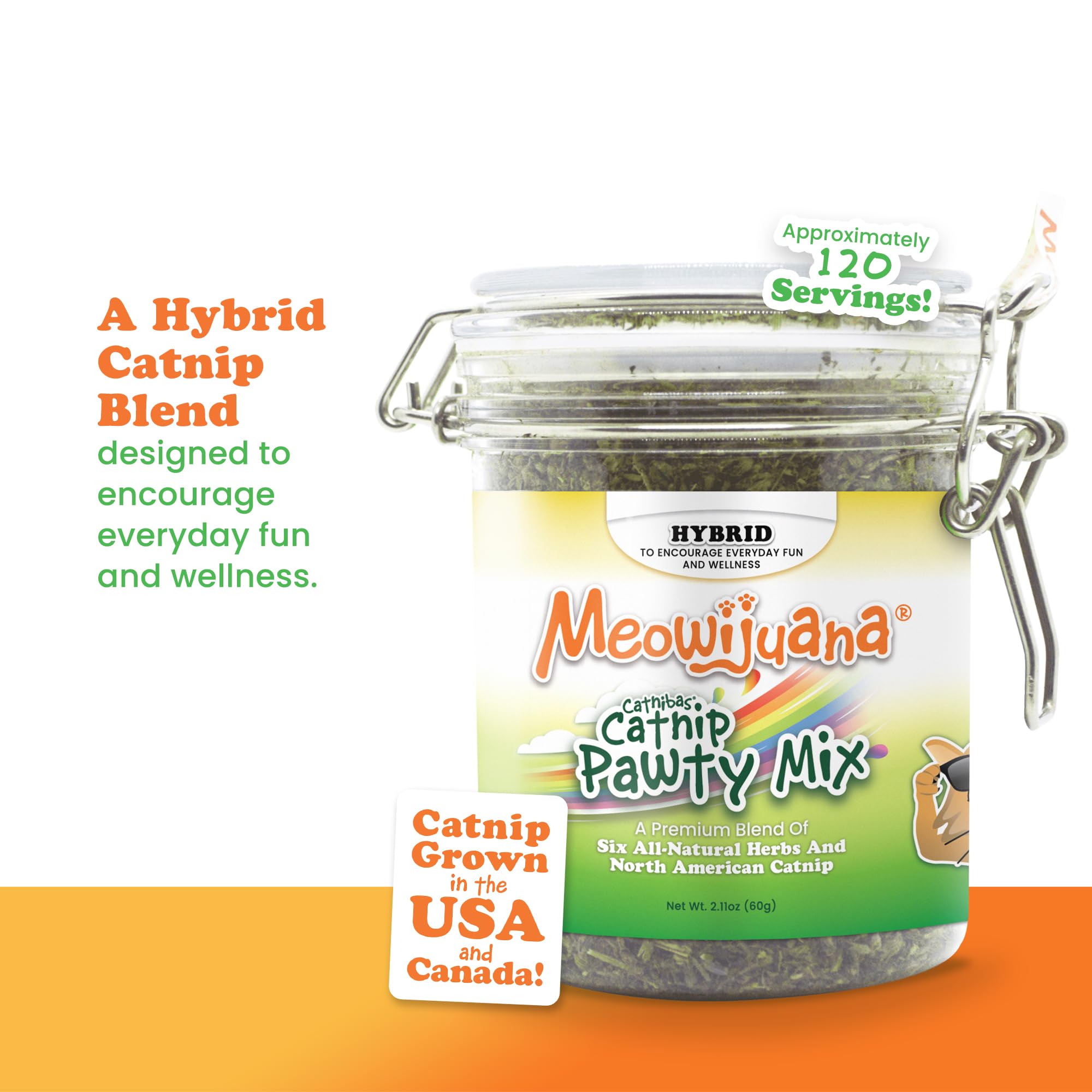 Meowijuana chamomile and dandelion herb mix adds a calming, enrichment aroma.