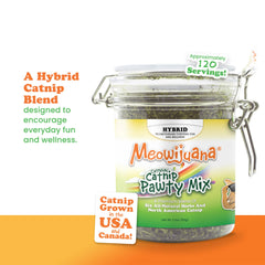 Meowijuana chamomile and dandelion herb mix adds a calming, enrichment aroma.