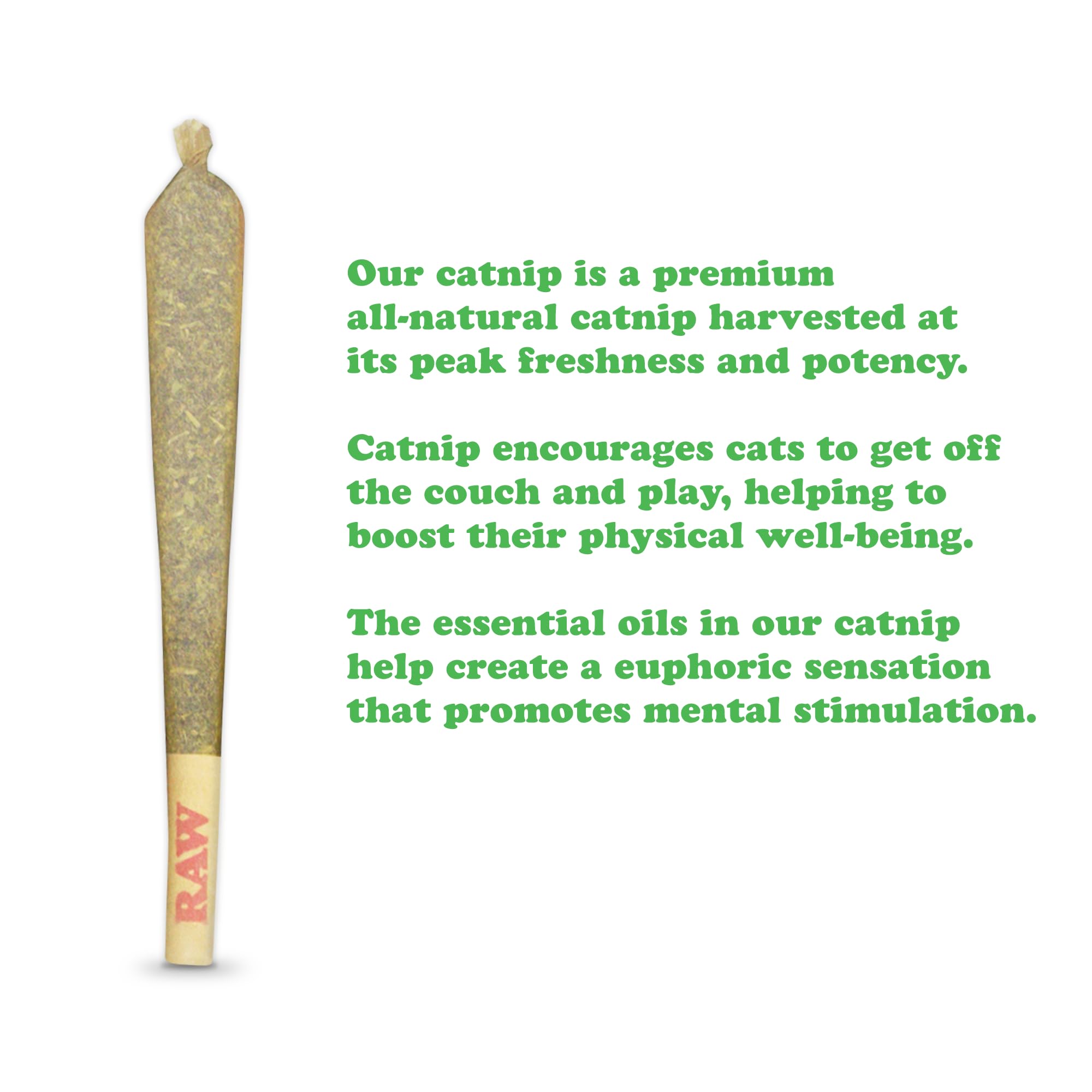 Meowijuana RAW paper wraps one-gram catnip close-up showing authentic presentation.