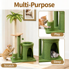 Meowker sisal-wrapped post directs scratching away from furniture.