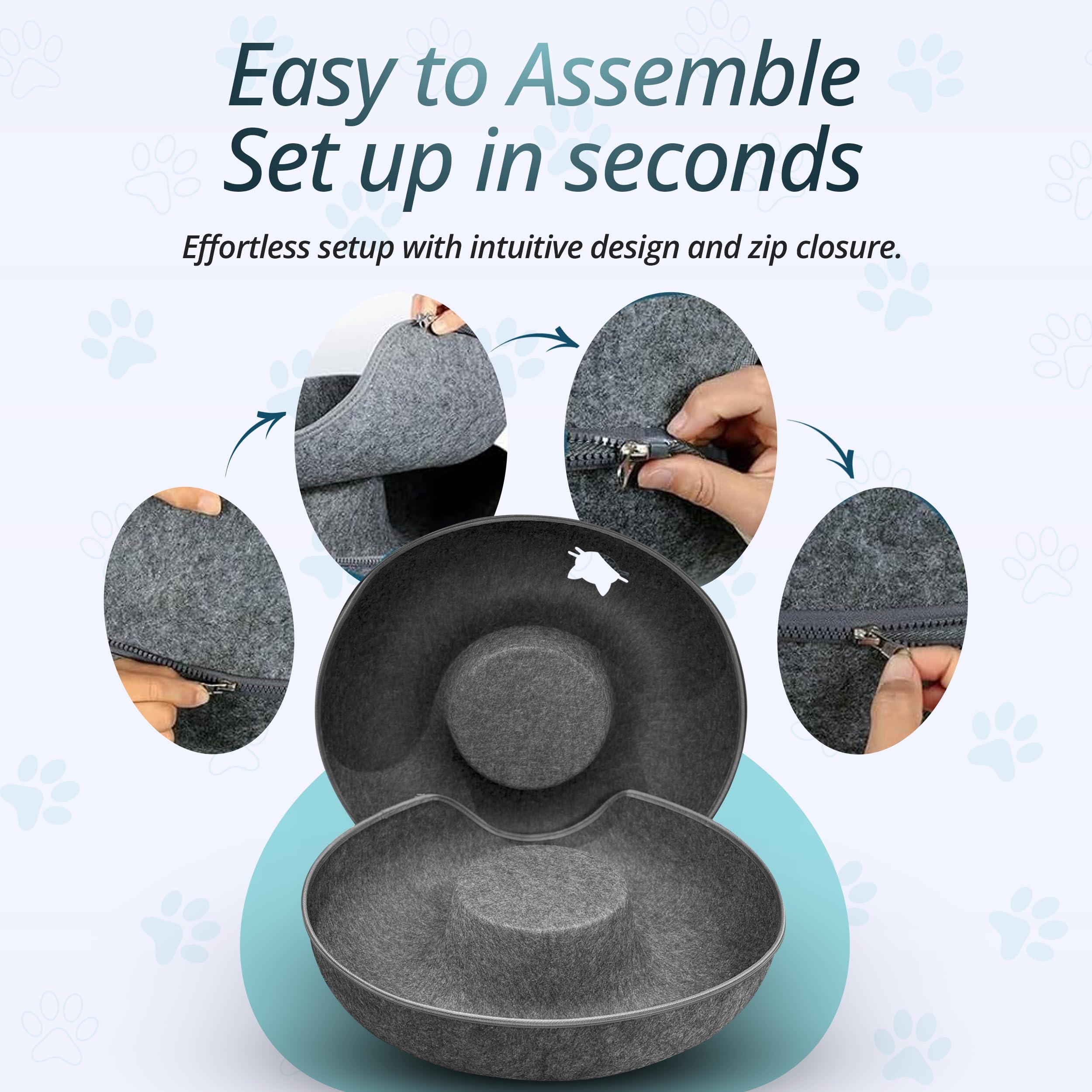 MeowMates Peekaboo cushion removal enables easy cleaning.
