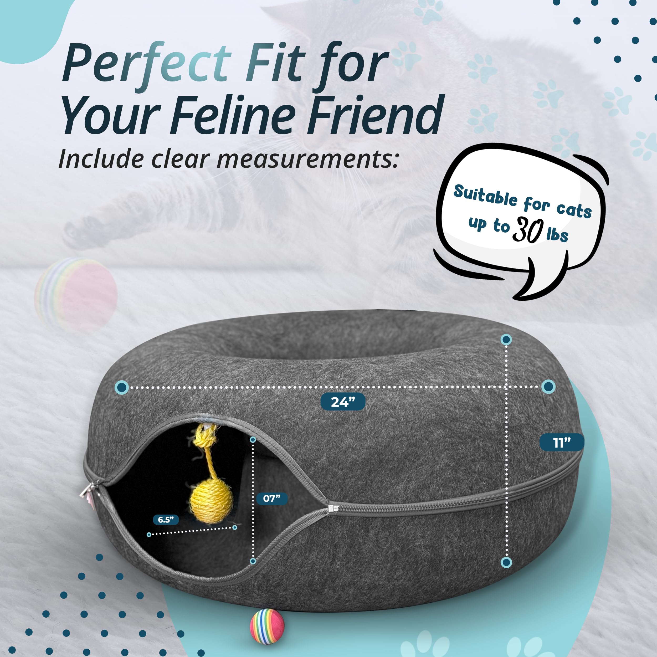 MeowMates Peekaboo tunnel bed doubles as scratch-friendly play.