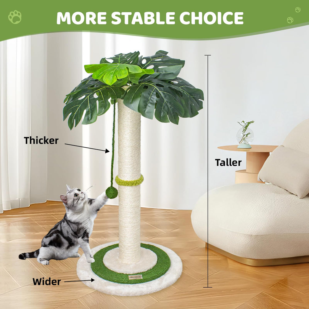 Meowoou cat tree with simulated green plants for aesthetic appeal