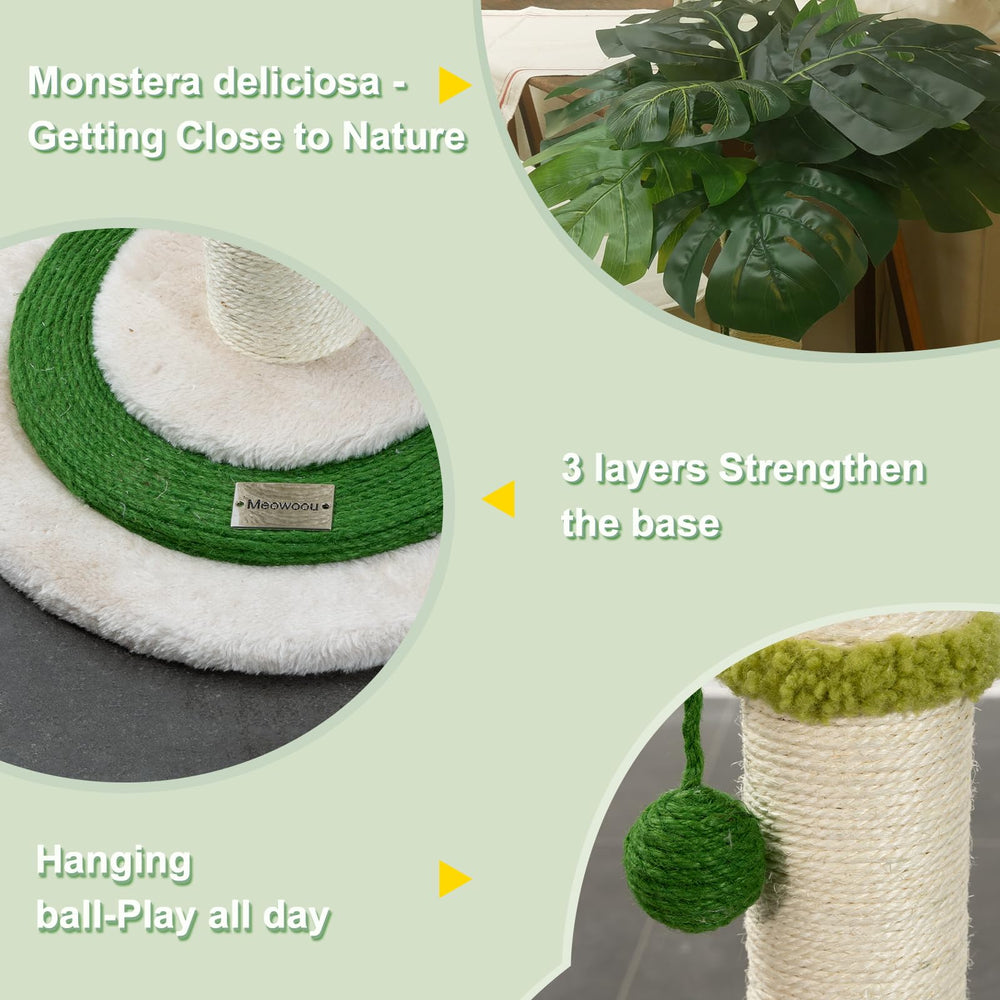 Meowoou cat tree with soft base for comfy lounging