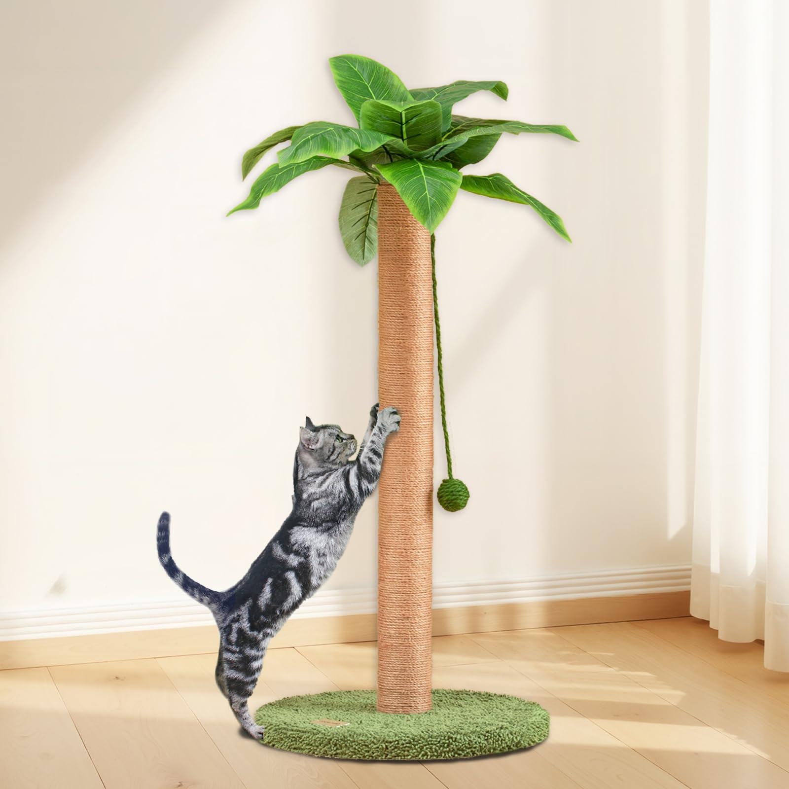 Meowoou cat tree provides spacious perches for lounging after play.