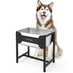 MeoWriental elevated dog water bowl with 2.5-gallon capacity for large breeds.
