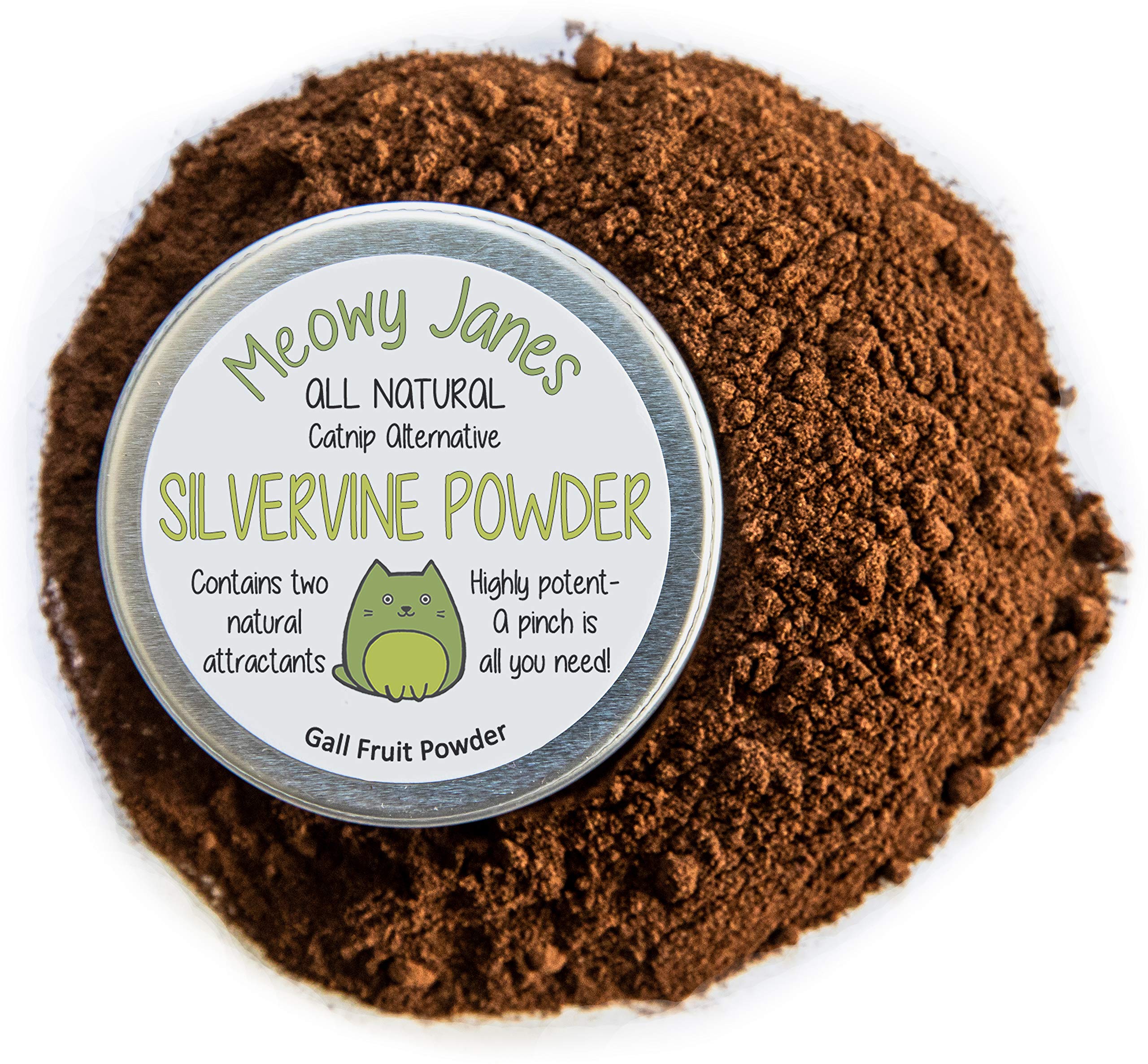 Meowy Janes Silver Vine powder tin 45g ready for natural cat play.