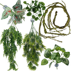 MEPHAN reptile plant large leaves for realistic terrarium decor and safe enrichment.