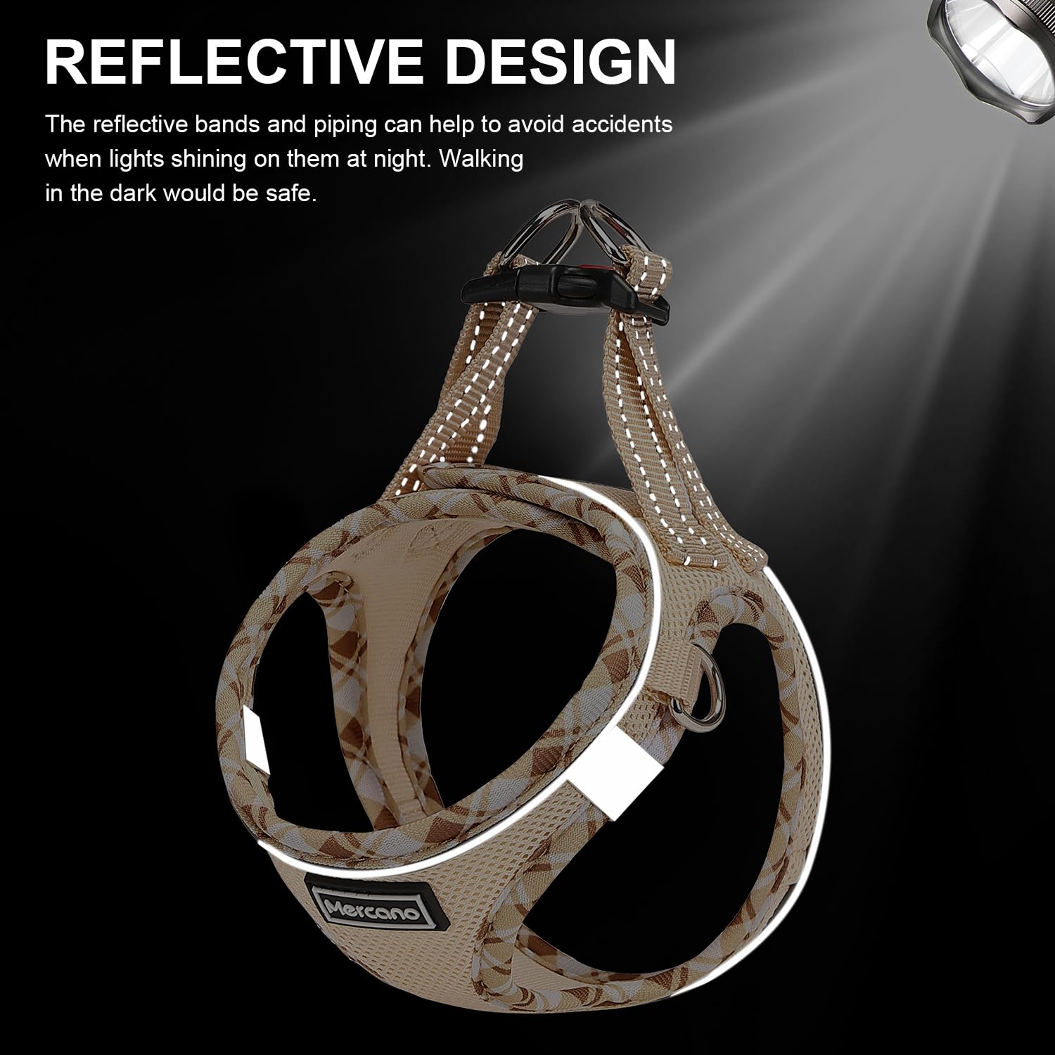 Mercano harness D-ring for ID tag and LED light attachment