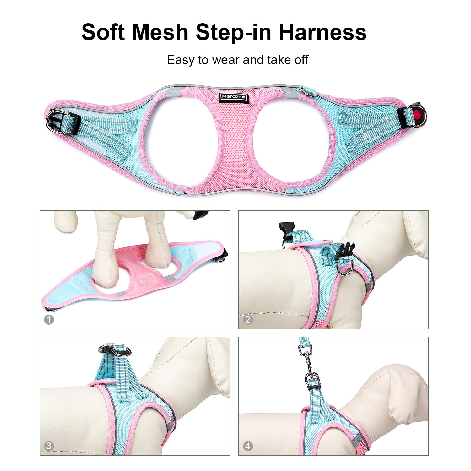 Mercano 140 cm leash with padded handle for comfortable control.