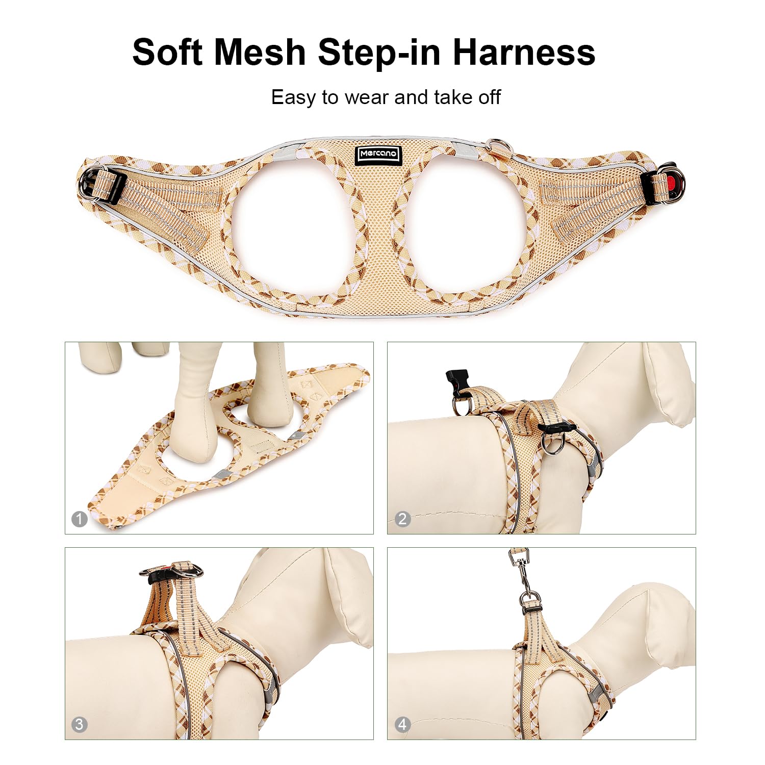 Mercano leash included, 140 cm, padded handle for smooth control
