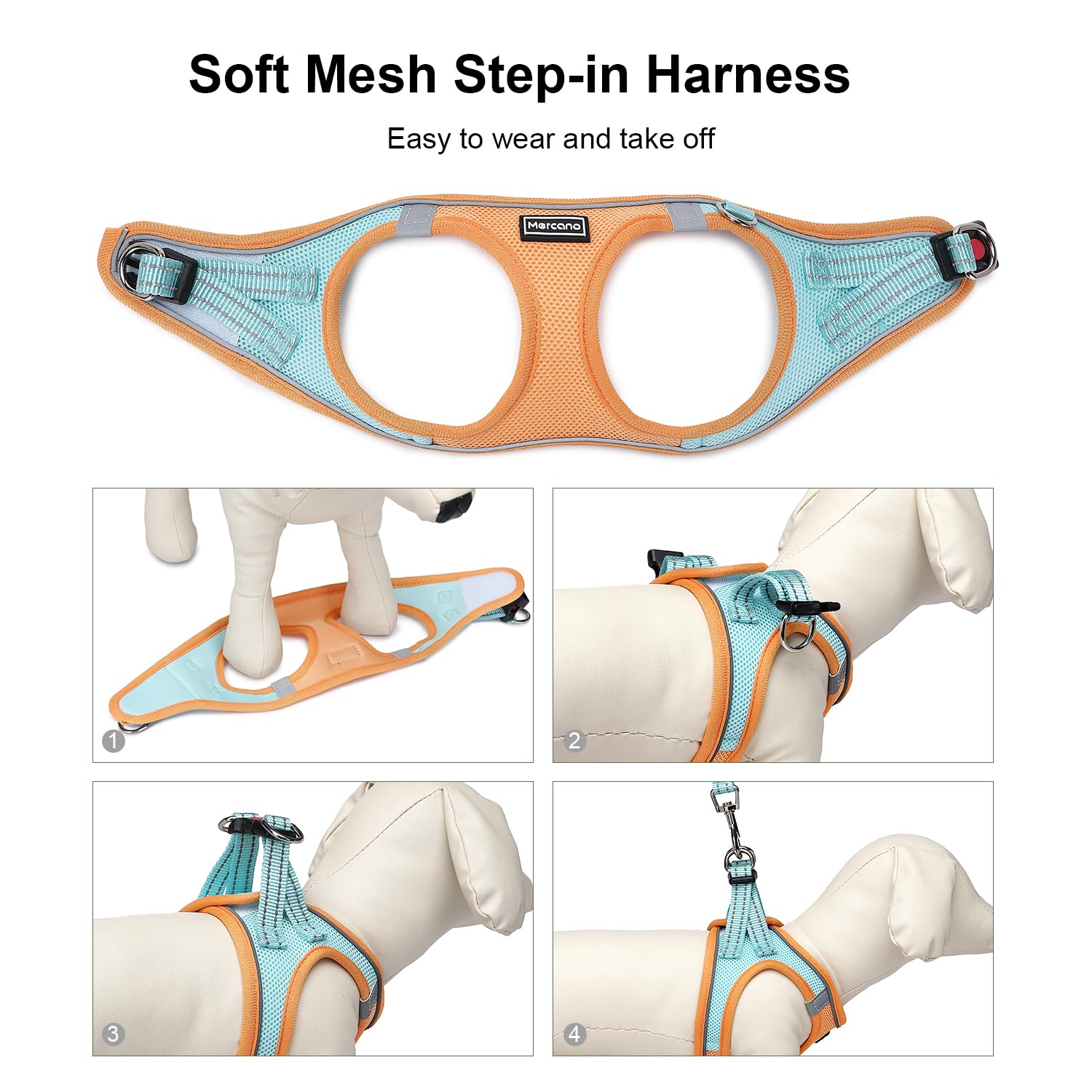 Mercano leash with padded handle and 140 cm length for comfort